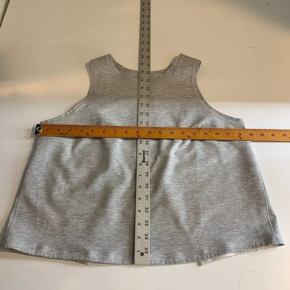 Lululemon Tank Top Womens 8 Gray Minimal Heathered Open Back Cropped Quick Dry